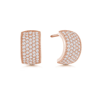 "Shimmering Touch" 2.6ctw Pave Hoop Earrings