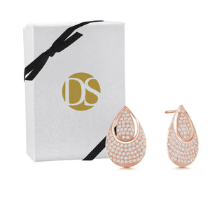 "Shiny Raindrop" 1.7ctw Micro-Pave Teardrop Post Earrings