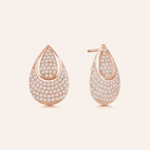 "Shiny Raindrop" 1.7ctw Micro-Pave Teardrop Post Earrings