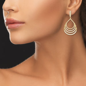 "Heartstrings" 4.7ctw Pave Open Drop Dangling Earrings