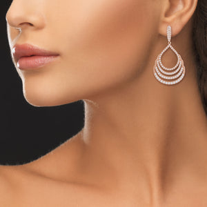 "Heartstrings" 4.7ctw Pave Open Drop Dangling Earrings