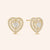 "Filled with Love" 1.8ctw Pave Open Hearts Post Earrings