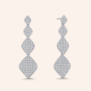 "Princess Glitz" 3.2 ctw Micro-Pave Stations Drop Earrings