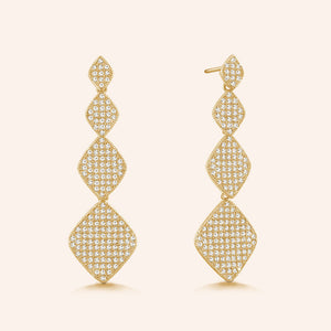 "Princess Glitz" 3.2 ctw Micro-Pave Stations Drop Earrings