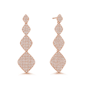 "Princess Glitz" 3.2 ctw Micro-Pave Stations Drop Earrings