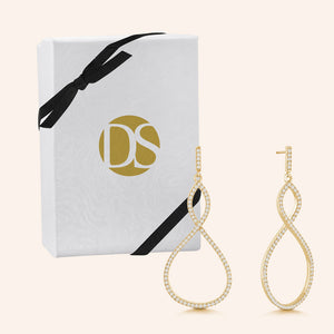 "Infinite Elegance" 2.1ctw Pave Infinity Symbol Drop Earrings