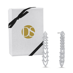 "Precious Diva" 3.2ctw Pave  Stations Drop Earrings