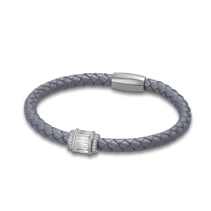 "Charming Baguette" Woven Genuine Leather Bracelet