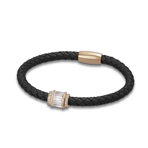 "Charming Baguette" Woven Genuine Leather Bracelet