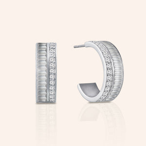 "Petite Baguette"  3.4ctw Hoop Earrings