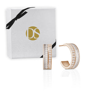 "Petite Baguette"  3.4ctw Hoop Earrings