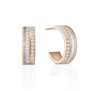 "Petite Baguette"  3.4ctw Hoop Earrings