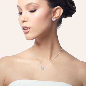 "Bow Down" 2.9CTW Baguette Stud Earrings and Necklace Set