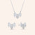 "Bow Down" 2.9CTW Baguette Stud Earrings and Necklace Set