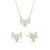 "Bow Down" 2.9CTW Baguette Stud Earrings and Necklace Set