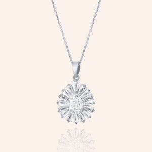 "Radiant Elegance" 4.0CTW Baguette Cluster Pendant Necklace