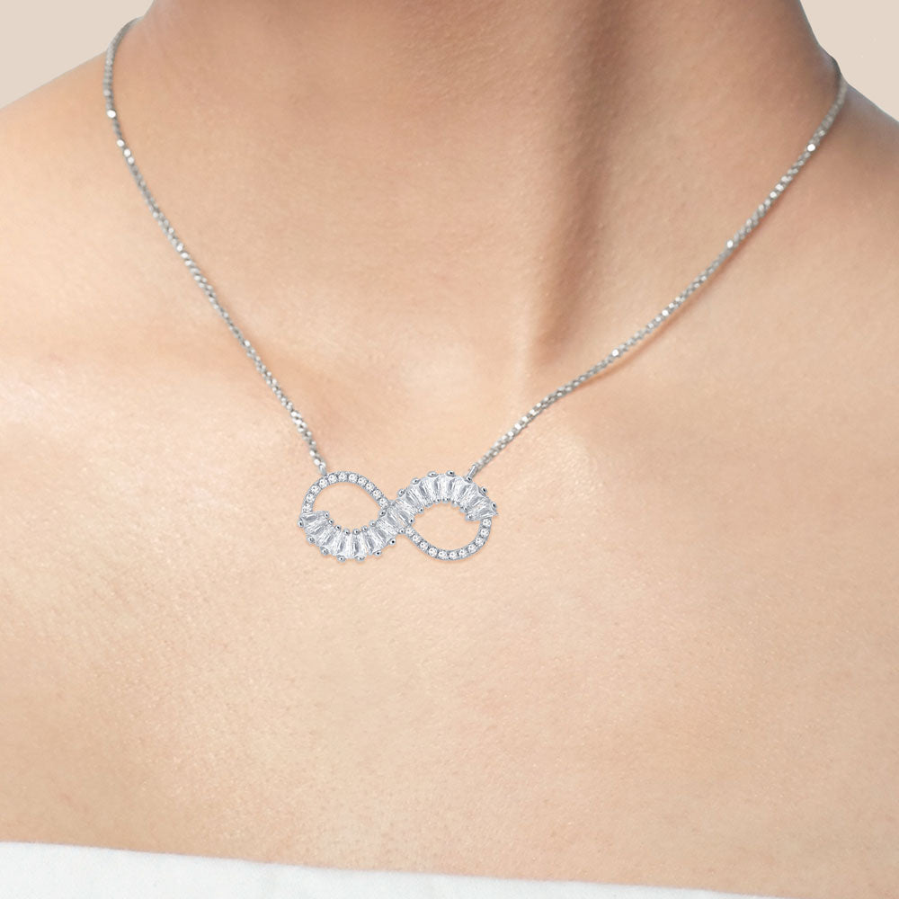 "Endless Beauty" 3.5CTW Baguette Infinity Sign Necklace