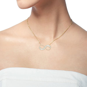 "Endless Beauty" 3.5CTW Baguette Infinity Sign Necklace