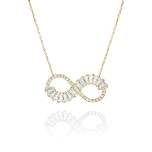 "Endless Beauty" 3.5CTW Baguette Infinity Sign Necklace