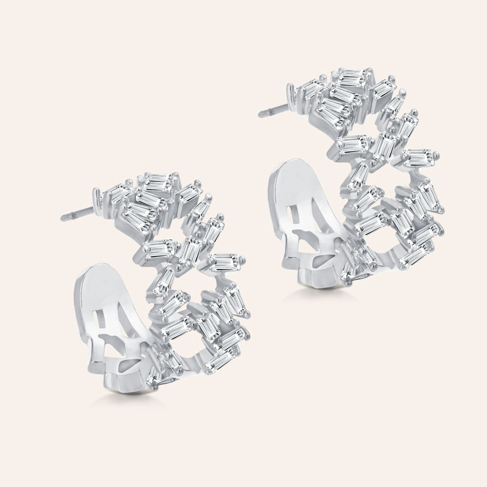 "Enchanted Garden" 4.4CTW Baguette Hoop Earrings
