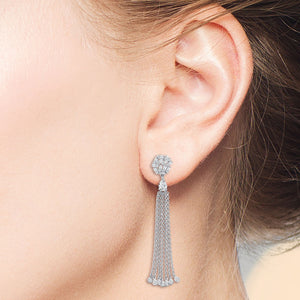 "Tassel Glamour" 4.8CTW Baguette Dangling Earrings