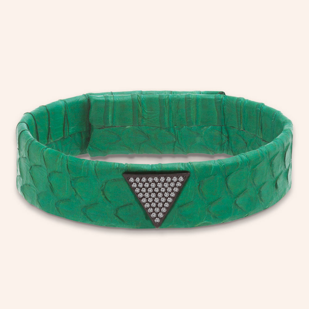 "Harmony and Balance" Genuine Leather Magnetic Closure Charm Bracelet