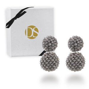"Dangle Bloom" Handcrafted Crochet Faceted Beaded Crystal Drop Earrings