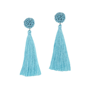 "Time to Bloom" Handcrafted Crochet Faceted Beaded Crystal Tassel Earrings