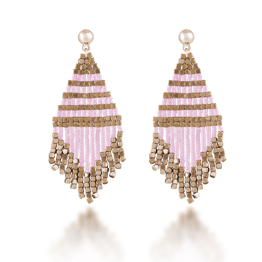 "Trillian" Handcrafted Woven Beaded Drop Earrings