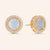 "A Lot Like Me" 0.9CTW Round Opal Halo Stud Earrings - Sterling Silver / Gold Vermeil