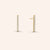 "My Daily" 0.9CTW Pave Linear Bar Stud Earrings - Sterling Silver / Gold Vermeil