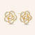 "Palace Garden" Cut-Out Rose Post Earrings - Sterling Silver / Gold Vermeil