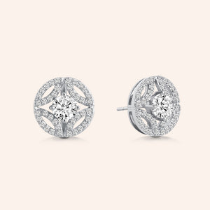 "Once Upon a Time" 3.6CTW Pave Deco Design Post Earrings