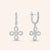 "Free to Flourish" 1.7CTW Pave 4 Petals Cut-Out Design Drop Earrings