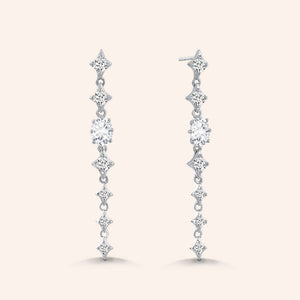 "Majestic Blush" 2.0CTW Pear & Round Cut Linear Drop Earrings