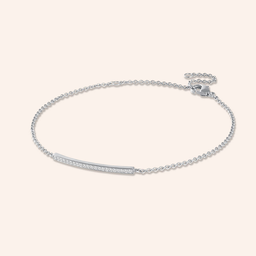 "Always with Me" 0.5CTW Pave Dainty ID Bracelet