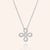 "Free to Flourish"  1.0CTW Pave 4 Petals Cut-Out Design Pendant Necklace - Silver