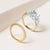 "Yes, I Do" 5.2CTW 3 Stone Cushion Cut  & Eternity Band Ring Set - Two Tone