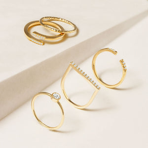"Lucky Me" 1.0CTW Set of 5  Stackable Rings - Gold