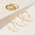 "Lucky Me" 1.0CTW Set of 5  Stackable Rings - Gold