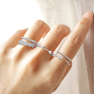 "Suits me Perfectly"  010CTW Set of 5  Stackable Rings - Silver