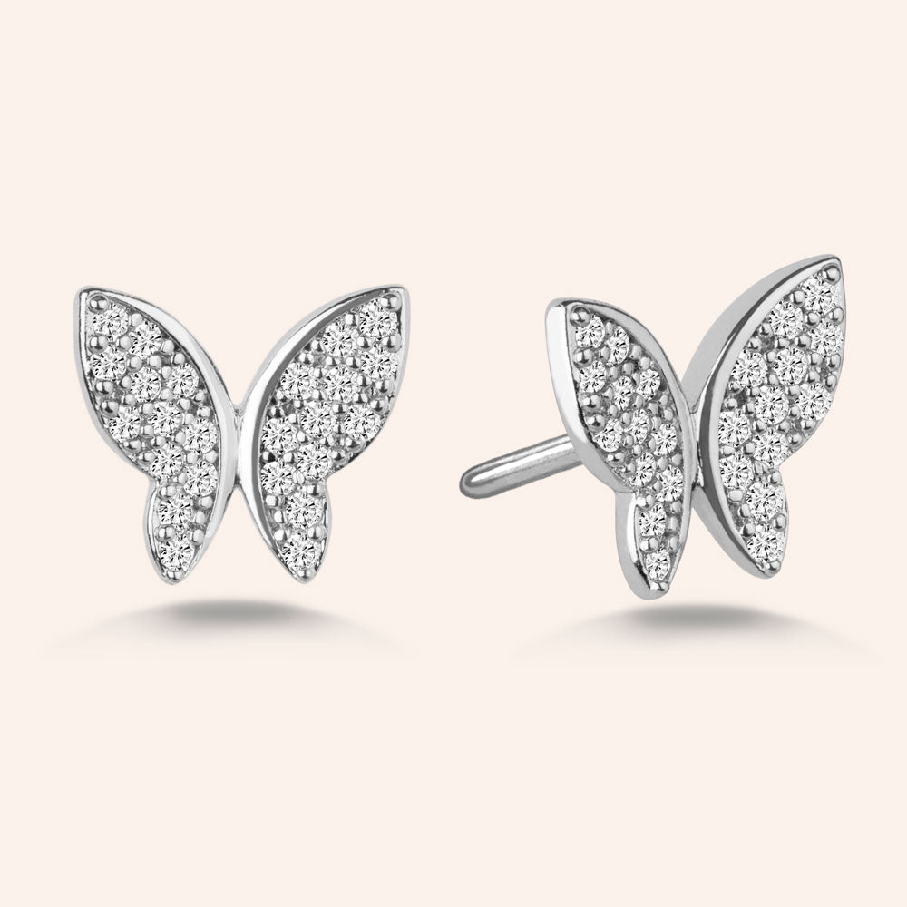 “Princess Legacy” 2.6CTW Pave Butterfly Design Post Earrings