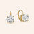 "Contempo" 3.5CTW  Round Cut Stone Earrings -Sterling Silver / Gold Vermeil