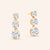 “Dazzling Trio” 2.7CTW Graduated 3 Round Cut Stones Drop Earrings