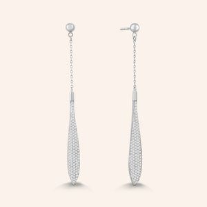 "Naomi" 1.6CTW Micro-Pave Linear Drop Earrings