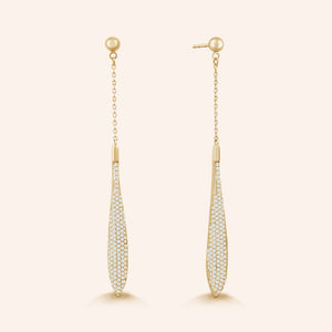 "Naomi" 1.6CTW Micro-Pave Linear Drop Earrings