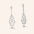 “Emma” 3.6CTW Pear Cut Post Delicate Chandelier Earrings - Silver