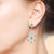 "Kendall" Amethyst Princess Cut & Round Cut Stones Chandelier Earrings - Silver