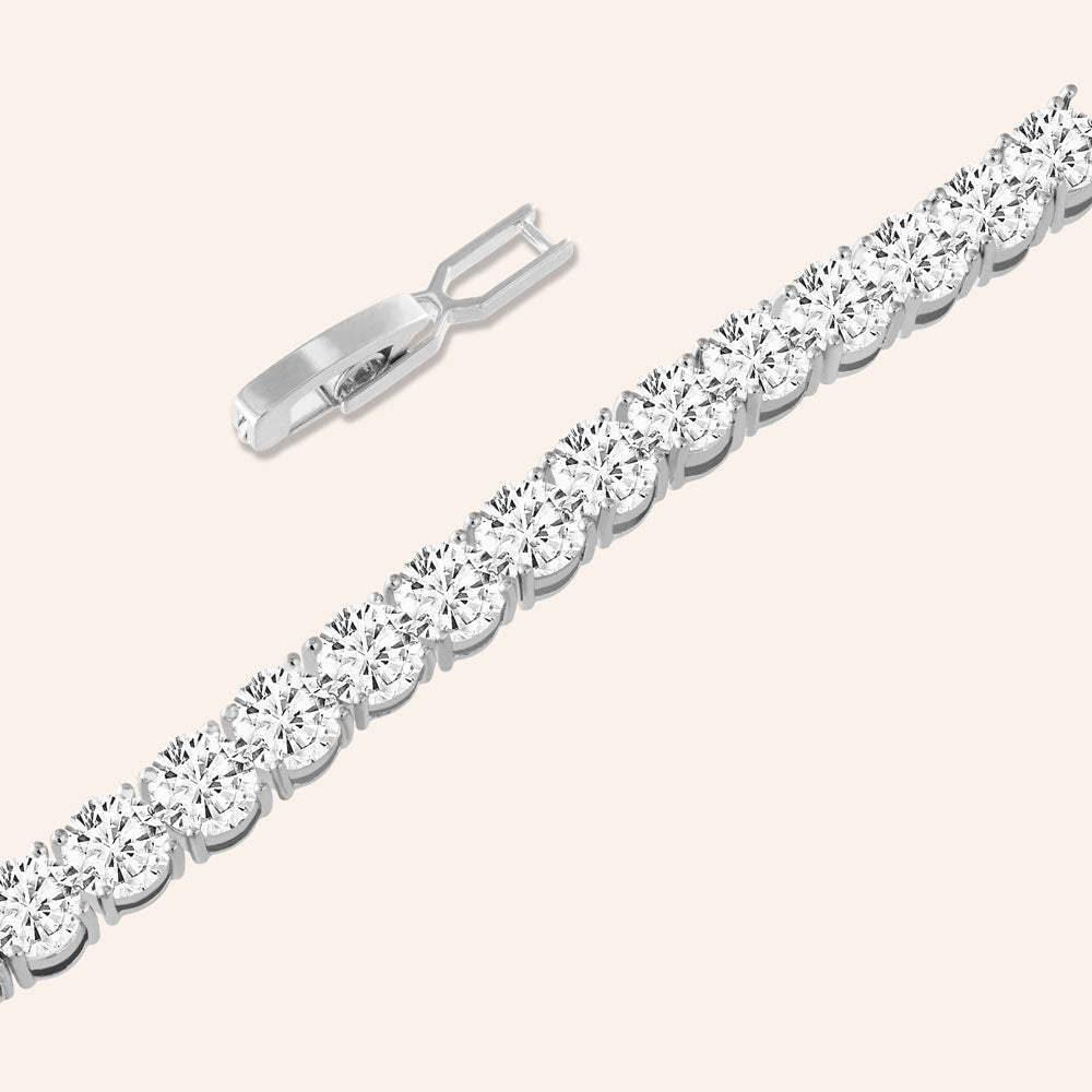 Socialite 6.5CTW Baguette Cut Tennis Bracelet - Includes Extender - - DSF  Jewels