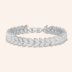 "An Evening Out"14.5CTW Marquise Cut Tennis Bracelet - Includes Extender - Silver